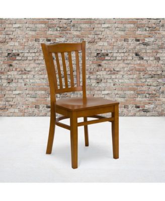 Vertical Slat Back Wooden Restaurant Dining Chair