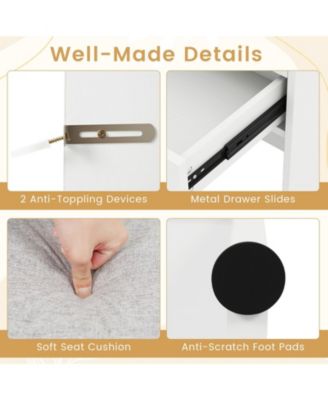 LED Lighted Vanity Desk Makeup Table with 3 Color Lighting Modes