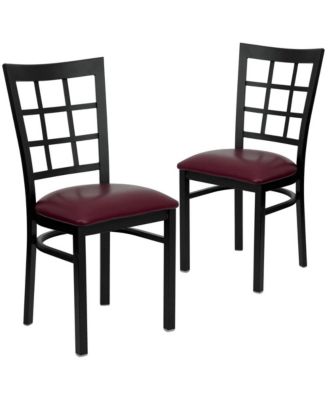 2 Pack Window Back Metal Restaurant Chair