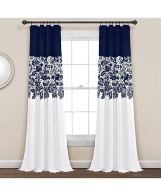 Estate Garden Print Light Filtering Window Curtain Panels Pair 52"W x 95"L Curtains for Living Room - Lace Curtains for Bedroom