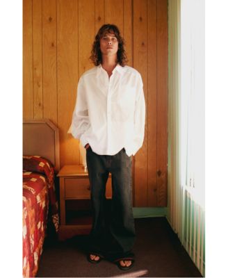 Men's Pure Cotton Zip-Front Woven Shirt