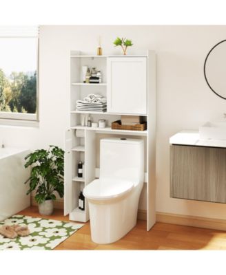 Standing Toilet Storage Rack Cabinet with Smooth Sliding Door
