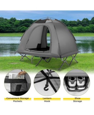 2-Person Foldable Camping Cot Tent Combo, Off-Ground Sleeping Shelter for Adults
