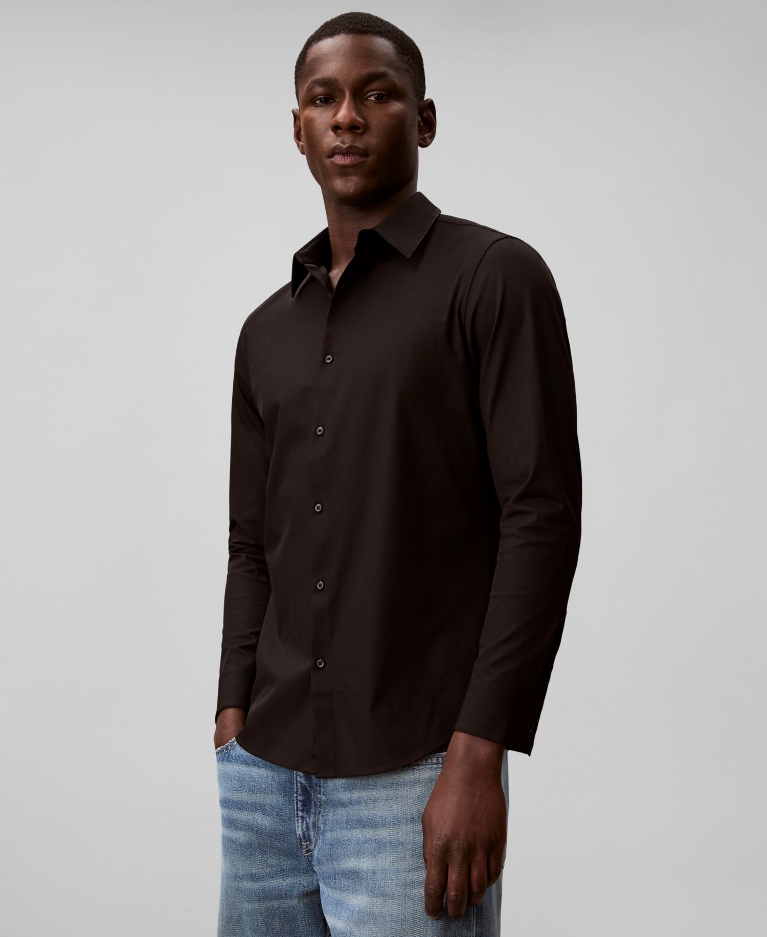 Men's Tech Stretch Slim Button-Up Shirt