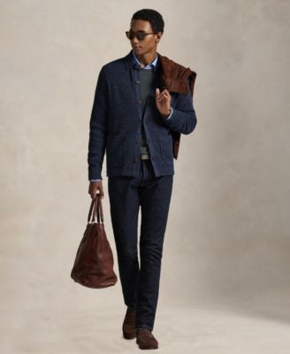 Men's Collared Button-Front Cardigan