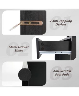 31.5" Vanity Desk with Lighted Mirror, 3 Lighting Modes, and Storage Shelves