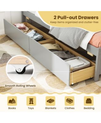 Modern Twin Daybed with Two Drawers and Slat Support - 42