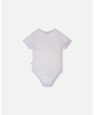 Baby Girls Evolutive Cotton Rib Jersey Onesie Lilac