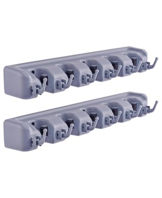 16 Inch Wall-Mounted Mop, Broom Organizer - Holds Up to 11 Items  - Ideal for Kitchen, Laundryroom, or Home Use