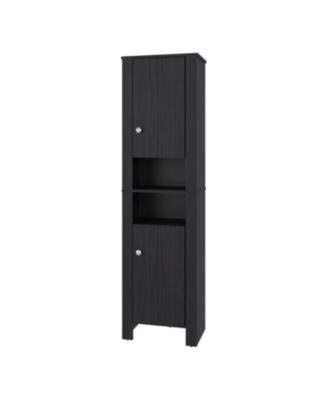 Catalina Tall Stylish Cabinet, Bathroom Organizer with Closed Compartments and Daily Use Areas, Wenge