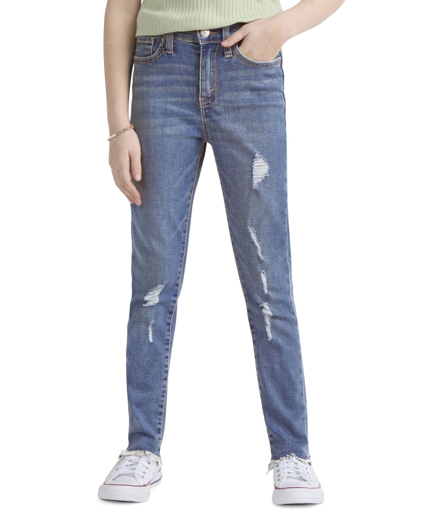 Джинсы Levi's 720 High-Rise Super Skinny Jeans для девочек, цвет: Синий — фото 7