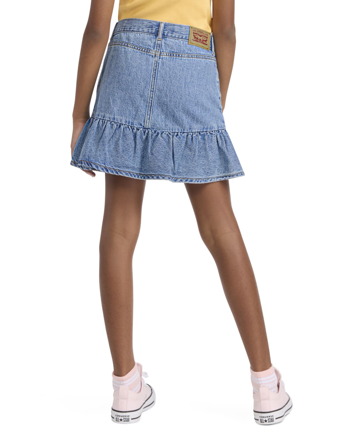 Юбка Levi's Flounce Mini Skirt для девочек, цвет: Средний синий — фото 4