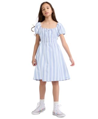 Girls' 7-16 Short-Sleeve Poplin Dress