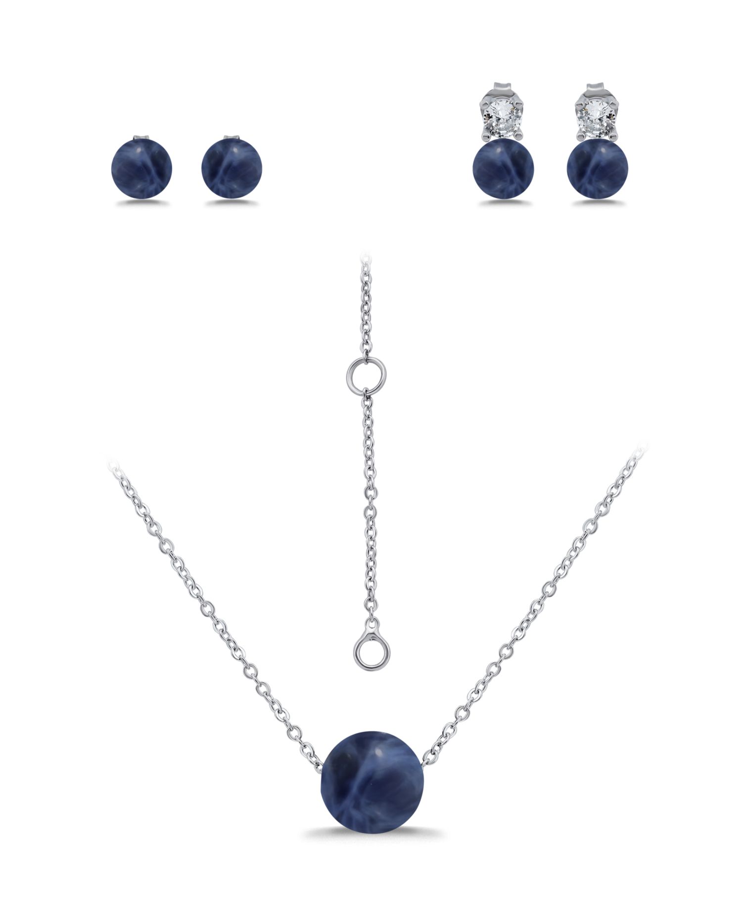 Серебристый/Sodalite