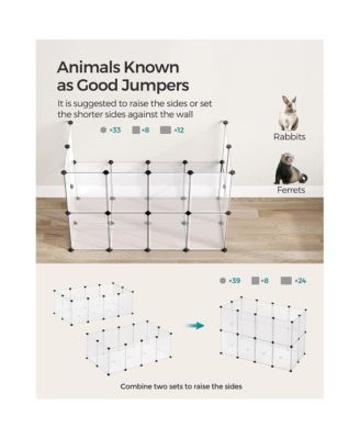 Modern Indoor Dog Kennel up to 70 lb, Modular Plastic Enclosure with Floor Panels, Easy Assembly