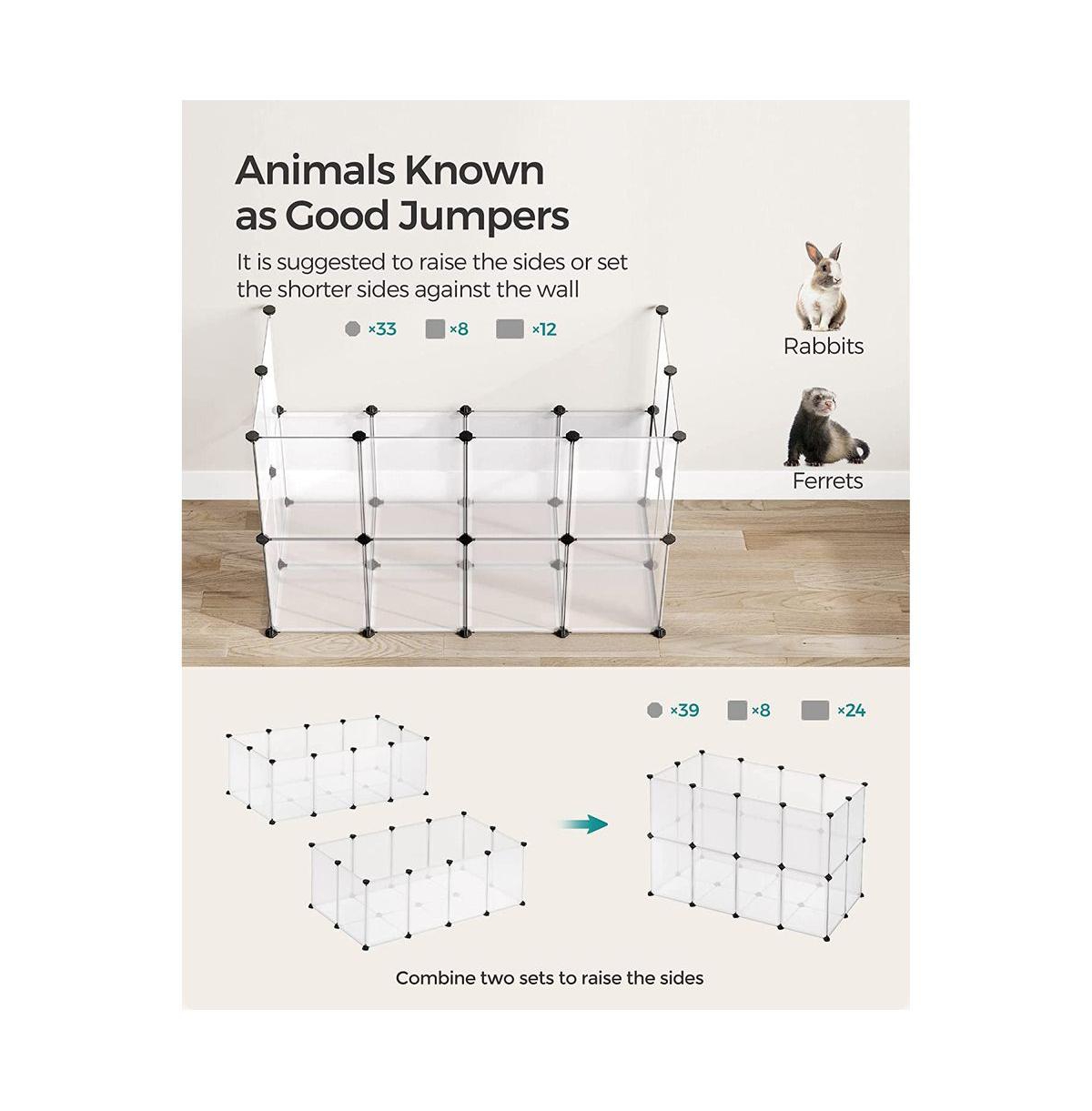 Cozito Modern Indoor Dog Kennel up to 70 lb, Modular Plastic Enclosure with Floor Panels, Easy Assembly