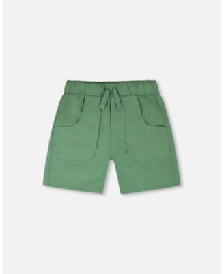 Baby Boys Parachute Shorts with Patch Pockets Green