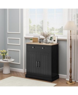 Buffet Cabinet with Drawers, 28.8 in Sideboard Buffet Storage Cabinet with Shelves and Doors