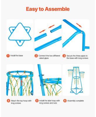 4-Hoop Kids Basketball Set with Adjustable Height & 3 Balls