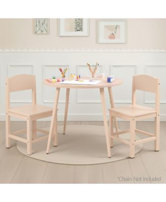 Round Mid-Century Modern 35.5in Dining Table, Dinette for Home or Kitchen w/Wood Finish Steel Legs 