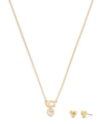 Cubic Zirconia Signature C Heart Boxed Jewelry Set