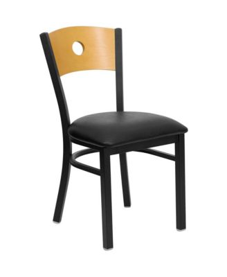 Wood Circle Back Metal Restaurant Dining Chair