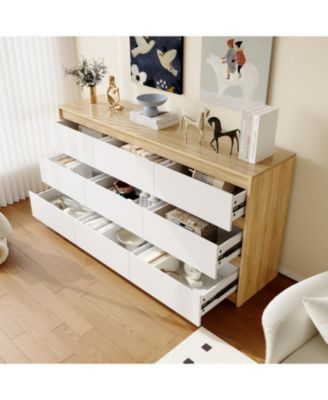 9-Drawer Wood Chest of Drawers Storage Cabinet