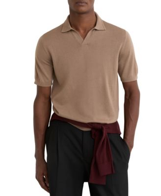 Men's Merino Wool Open Collar Polo Shirt