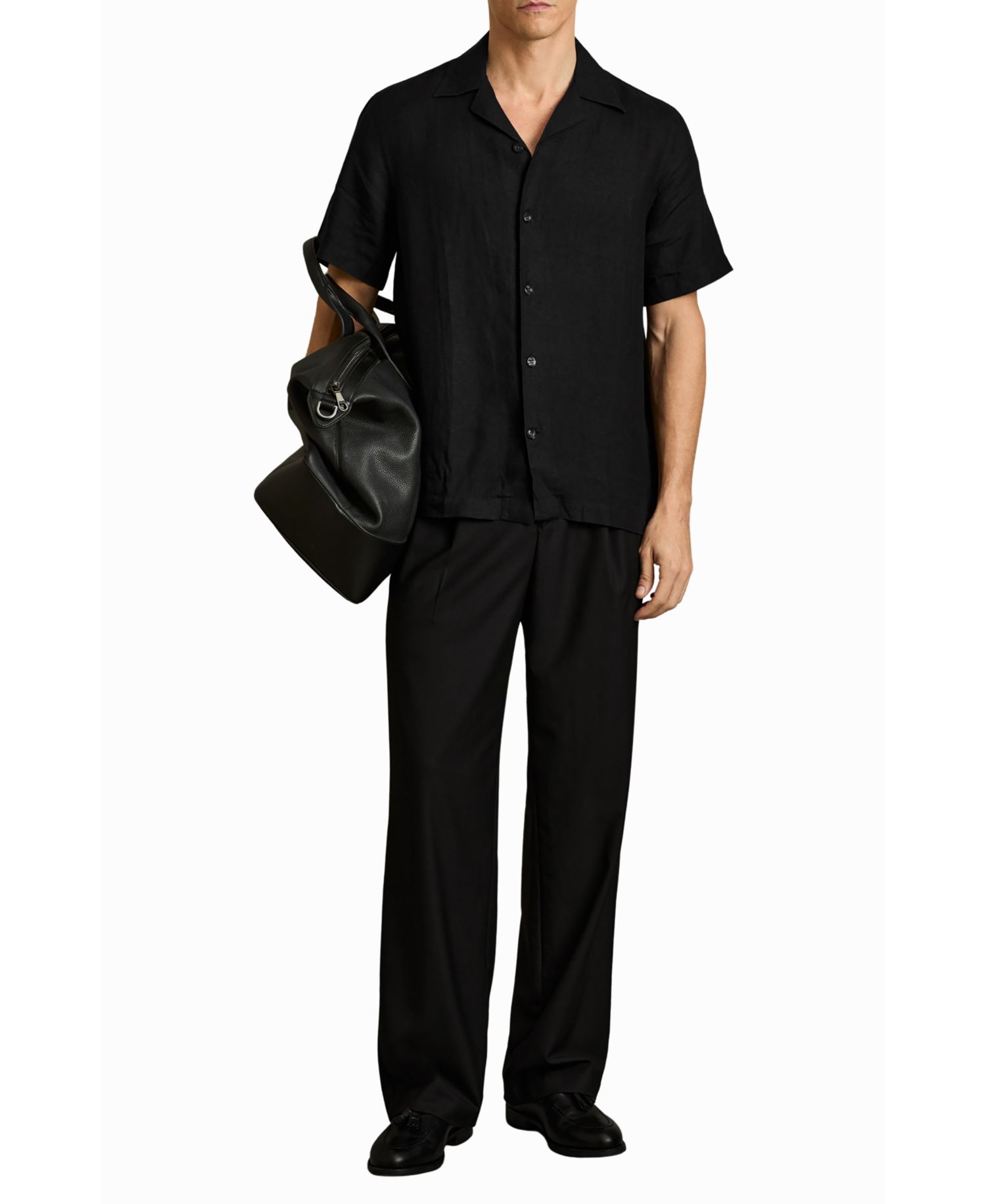 Men's Beldi Linen Cuban-Collar Shirt