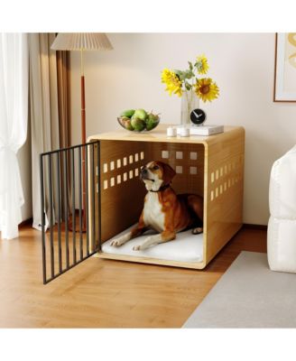 Dog Crate for Medium & Small, Solid Wood Puppy Crates, Dog Kennel Indoor with Door, Pet House