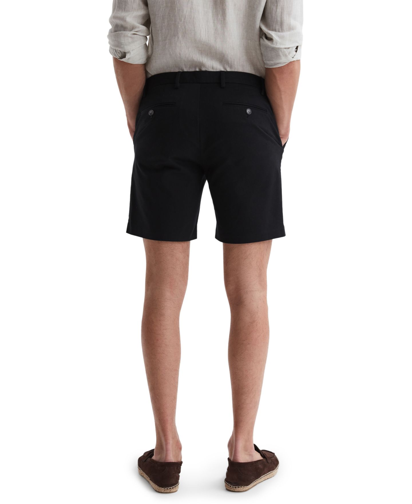 Мужские шорты REISS Wicket Modern Fit 7" Cotton Blend Chino, цвет: Чёрный — фото 2