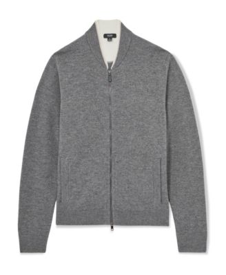 Men's Merino-Wool Zipped Bomber Cardigan