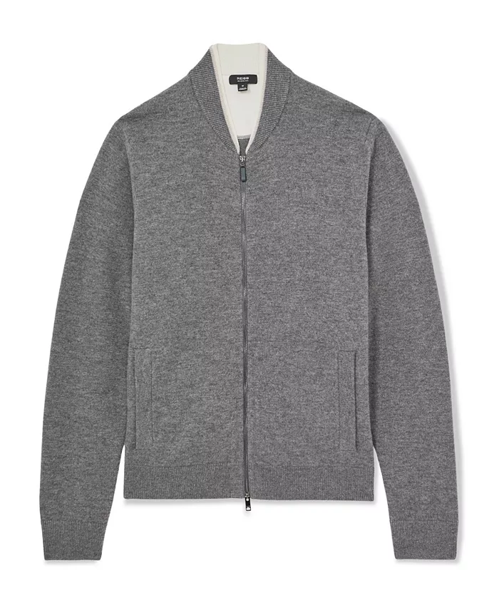 Men's Clifford Merino-Wool Zipped Bomber Cardigan