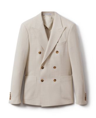 Men's Double Breasted Slim Fit Suit Blazer