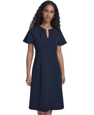 Women's Key-Hole Neck Midi Dress