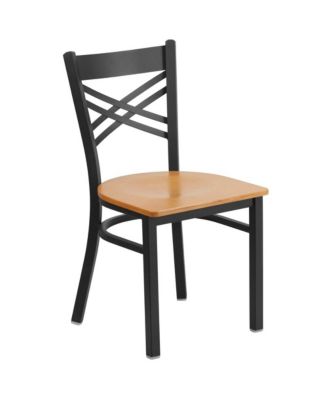 "X" Back Metal Restaurant Dining Chair