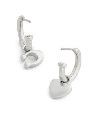 Black Signature C Heart Mismatch Earrings