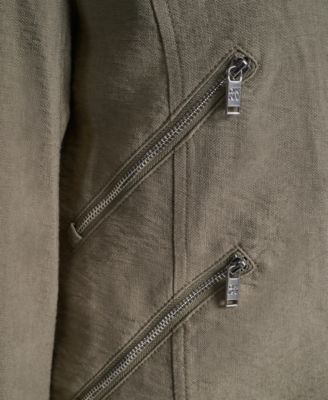 Women's Zipper Detailed Crinkle Jacket