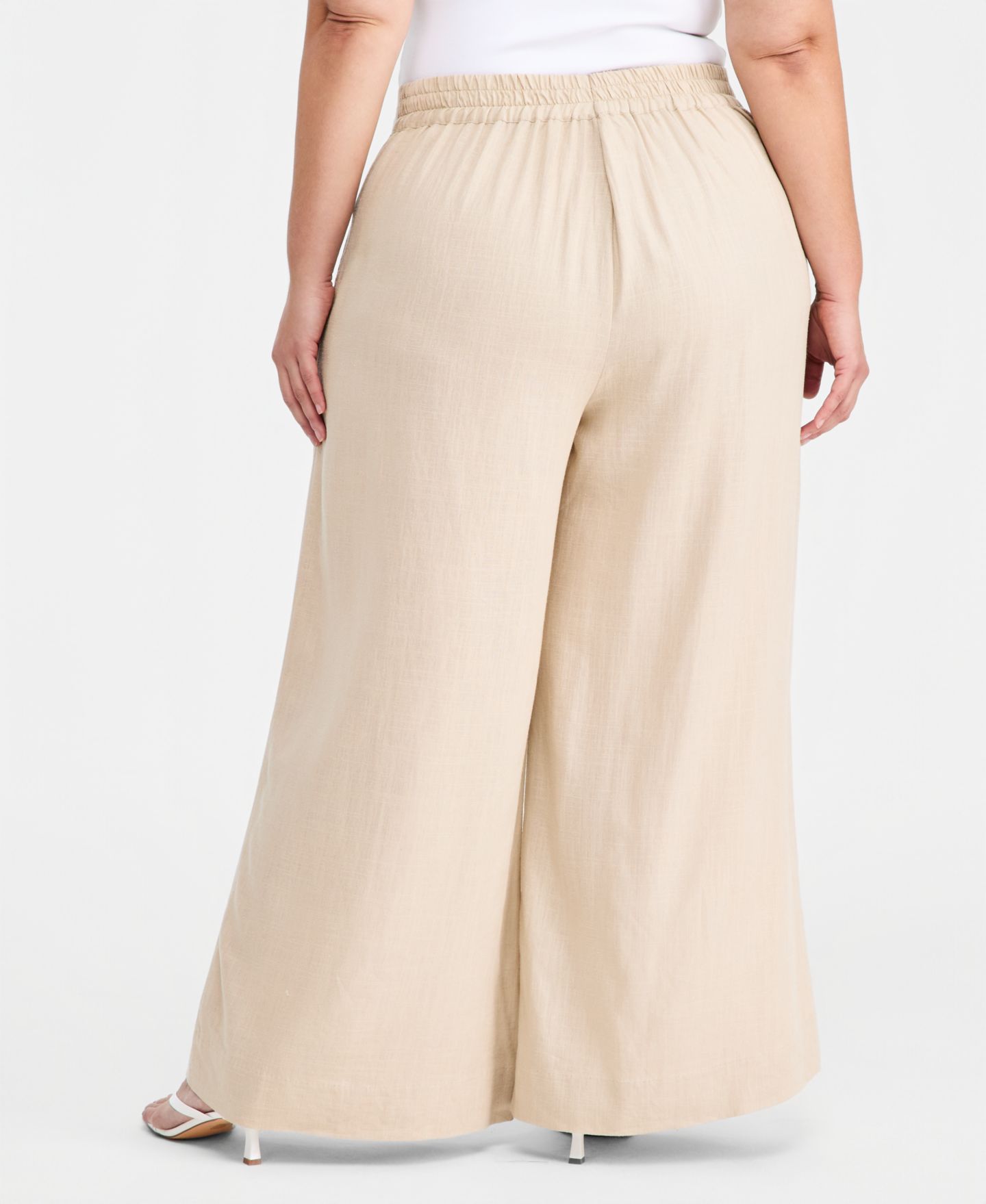Женские брюки Vince Camuto Plus Size Mid-Rise Wide-Leg, цвет: Верблюжий — фото 3