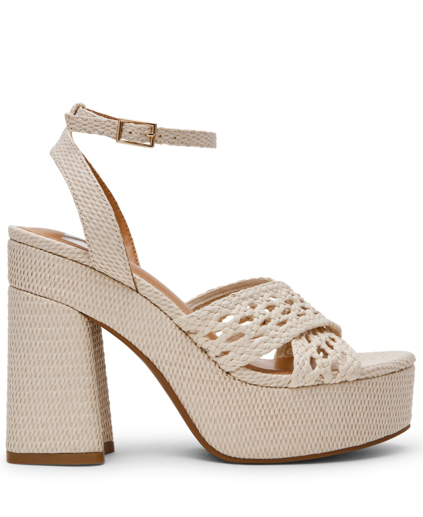Женские сандалии DV Dolce Vita Whisora Crossband Raffia Woven Platform Dress Sandals, цвет: Слоновая кость — фото 2
