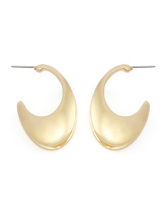Oval Flat Huggie Earrings