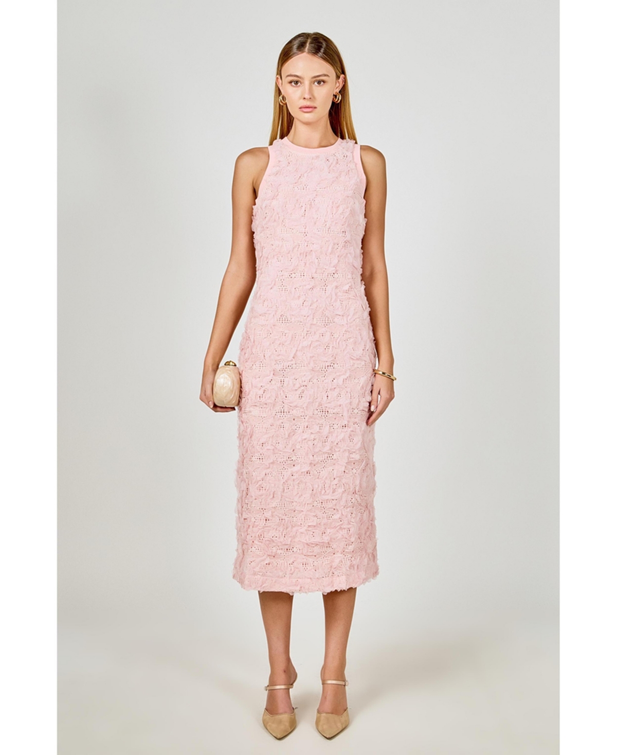 endless rose Women's Floral Applique Maxi Dress