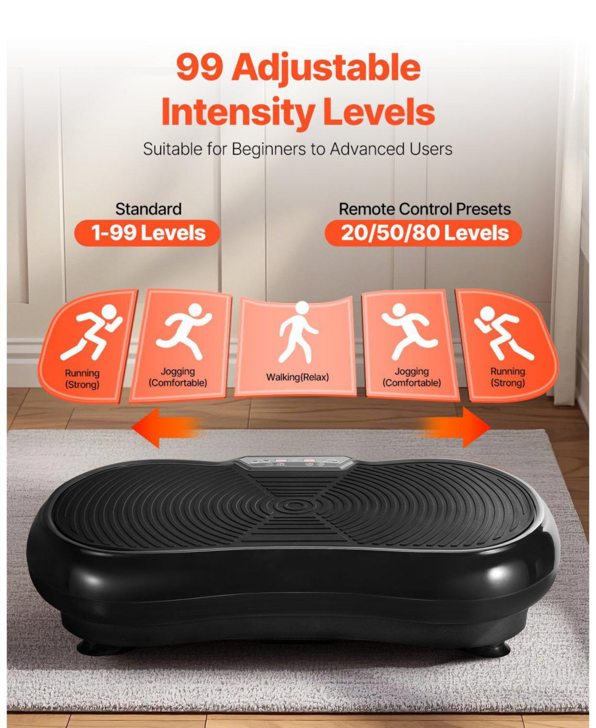 Vibration Plate Exercise Machine Whole Body Trainer with Resistance Bands