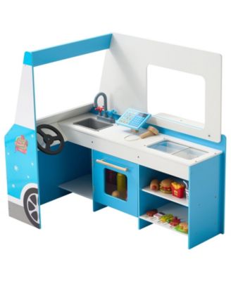 Wooden Ice Cream Truck with Chalkboard & Steering Wheel