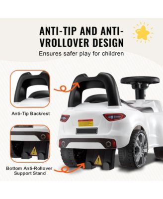 White Ride On Push Car with Music & Storage, Ages 1-3