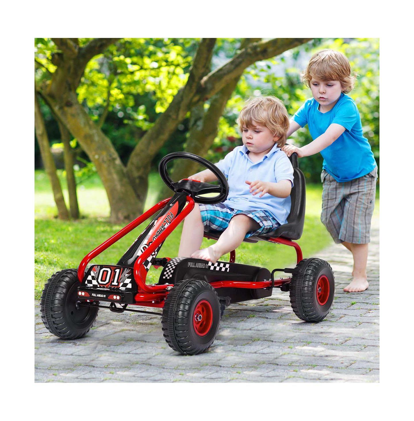 Детская игрушка GIVIMO 4-Wheel Pedal-Powered Ride-On Car with Adjustable Seat, 66 lbs Capacity, Ages 3+, цвет: Красный — фото 2
