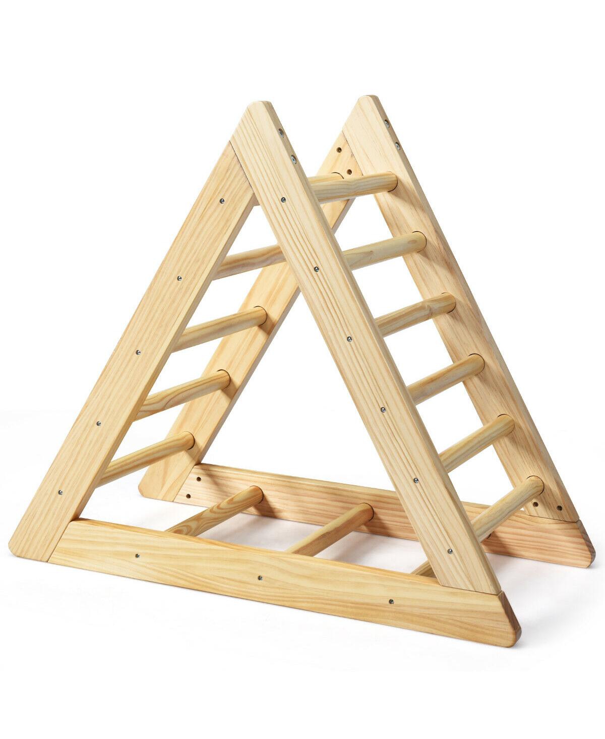 Skonyon kids Wooden Triangle Climber for Toddler Step Training