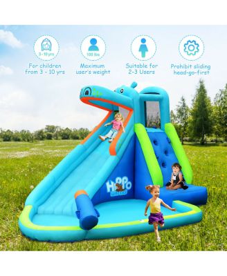Hippo Inflatable Water Slide Bounce House with 740W Blower