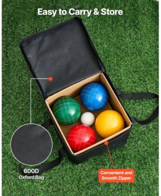 Complete 100mm Bocce Ball Set with 8 Balls, Pallino & Portable Storage