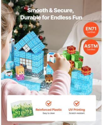 150-Piece Magnetic Blocks, Glacier Castle STEM Toy for Kids